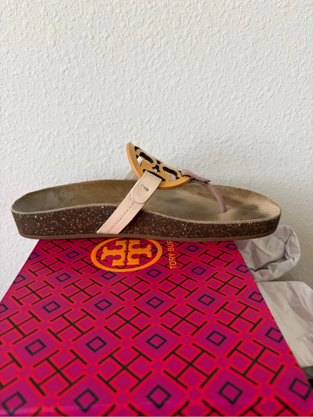 Tory Burch Miller CLOUD Sandals Calf Leather Multi Color Cork 7.5